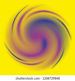 Colorful Abstract swirl gradient background in : Yellow, blue and purple.