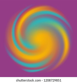 Colorful Abstract swirl gradient background in : Purple, teal and yellow.