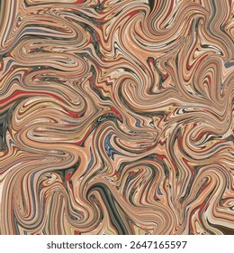 Colorful abstract swirl pattern with a marbled effect in earthy and vivid tones. Ideal for backgrounds, art prints, and digital design.