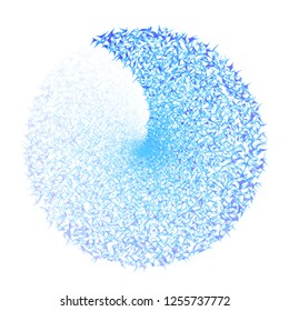 Colorful abstract swirl vector background. Halftone effect. Explosion background. Ink paint strokes circle. Logo design element. Abstract dandelio.