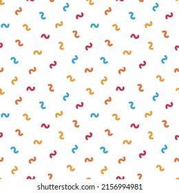 Colorful abstract swirls, confetti vector seamless pattern background for party, celebration design.