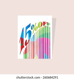 colorful abstract tag with discount 