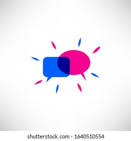 Colorful abstract talking speech bubbles
