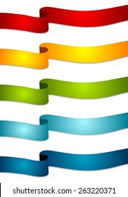 Colorful abstract tapes. Vector wavy ribbons