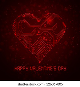 Colorful abstract technology heart. Valentine's Day image. Look at my portfolio to see more.