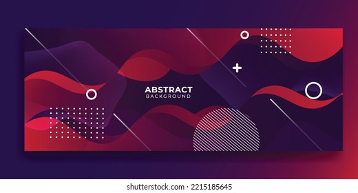 Banner de plantilla abstracto colorido con color de degradado. Diseño con forma líquida