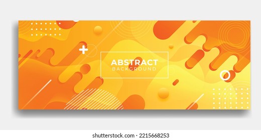 Colorful abstract template banner with gradient color. Design with liquid shape