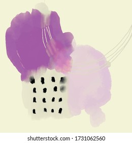 Colorful abstract template with splashes and shapes. Modern collage. Contemporary design for poster, banner, label, web presentation. 