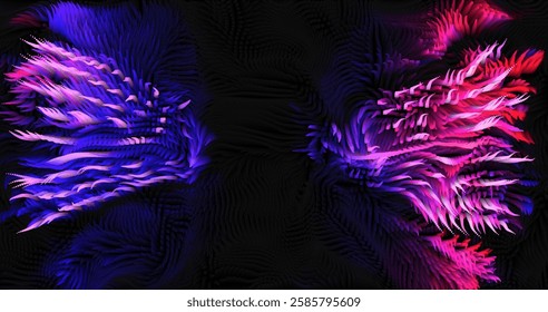 Colorful abstract texture created with Gradient flow and 3D structure imitate the movement of liquid or wind. Vibrant colors, volumetric waves and digital noise create a sense of depth and dynamics. I