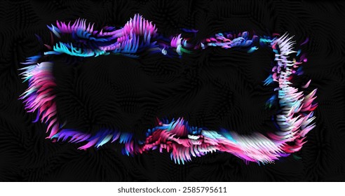 Colorful abstract texture created with Gradient flow and 3D structure imitate the movement of liquid or wind. Vibrant colors, volumetric waves and digital noise create a sense of depth and dynamics. I