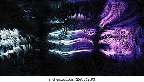 Colorful abstract texture created with Gradient flow and 3D structure imitate the movement of liquid or wind. Vibrant colors, volumetric waves and digital noise create a sense of depth and dynamics. I