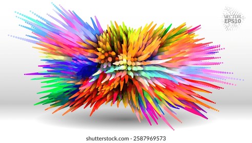 Colorful abstract texture created with Gradient flow and 3D structure imitate the movement of liquid or wind. Vibrant colors, volumetric waves and digital noise create a sense of depth and dynamics. I