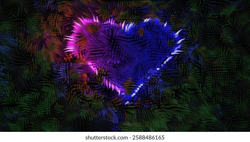 Colorful abstract texture created with Gradient flow and 3D structure imitate the movement of liquid or wind. Vibrant colors, volumetric waves and digital noise create a sense of depth and dynamics. I