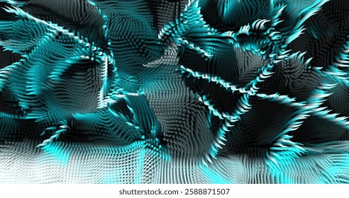 Colorful abstract texture created with Gradient flow and 3D structure imitate the movement of liquid or wind. Vibrant colors, volumetric waves and digital noise create a sense of depth and dynamics. I