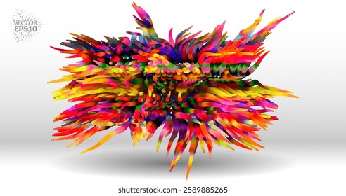 Colorful abstract texture created with Gradient flow and 3D structure imitate the movement of liquid or wind. Vibrant colors, volumetric waves and digital noise create a sense of depth and dynamics. I
