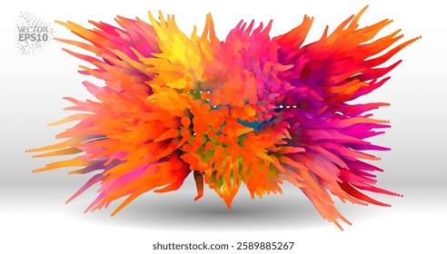 Colorful abstract texture created with Gradient flow and 3D structure imitate the movement of liquid or wind. Vibrant colors, volumetric waves and digital noise create a sense of depth and dynamics. I