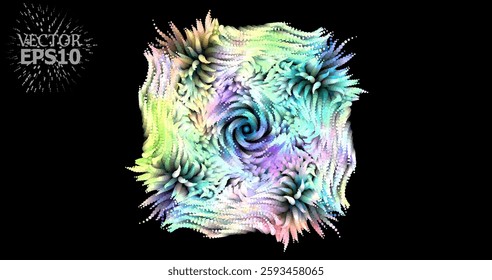 Colorful abstract texture created with Gradient flow and 3D structure imitate the movement of liquid or wind. Vibrant colors, volumetric waves and digital noise create a sense of depth and dynamics. I