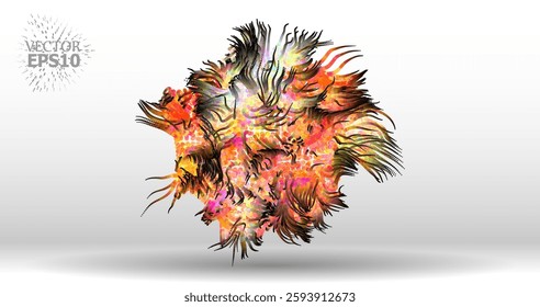 Colorful abstract texture created with Gradient flow and 3D structure imitate the movement of liquid or wind. Vibrant colors, volumetric waves and digital noise create a sense of depth and dynamics. I