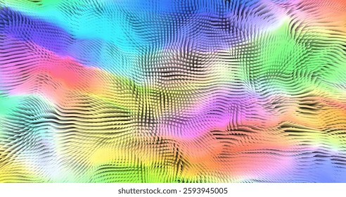 Colorful abstract texture created with Gradient flow and 3D structure imitate the movement of liquid or wind. Vibrant colors, volumetric waves and digital noise create a sense of depth and dynamics. I