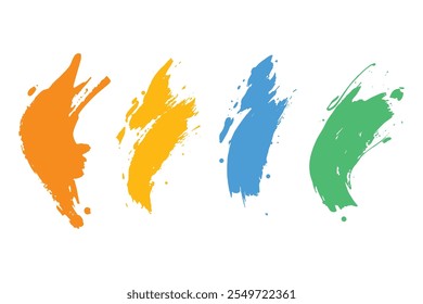 colorful abstract texture made with pastel stick Color highlight stripes, banners drawn with markers. Stylish elements for design. Vector marker stroke, spots bright colors