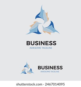 Colorful abstract three corner star logo element