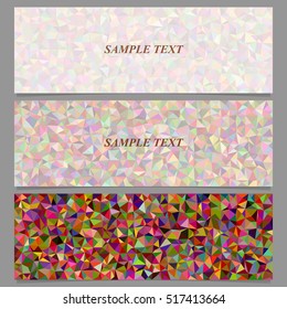 Colorful abstract tiled triangle mosaic banner design set