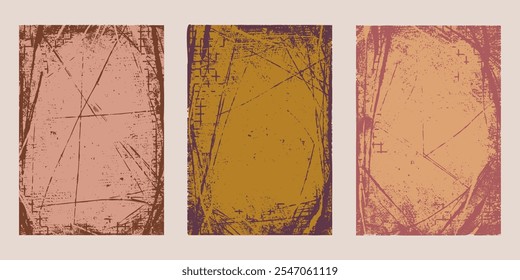 Colorido Abstractas rasgado demasiado textura para carteles con un efecto áspero Grunge. Telones de fondo nostálgicos, sucios y desgarrados con viejas texturas rayadas, perfectos para carteles, estampados, volantes y Fondos de pantalla.