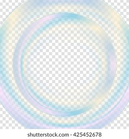 Colorful abstract transparent circle background. Vector graphic template wavy design