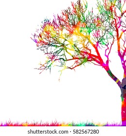 colorful abstract tree. Vector