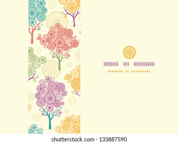 Colorful abstract trees horizontal seamless pattern background
