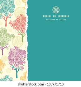 Colorful abstract trees square torn seamless pattern background