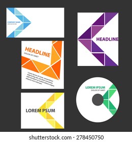 Colorful abstract triangle business template for brochure and flyer