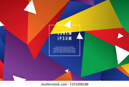 Colorful abstract triangle flat background design. vector illustration.