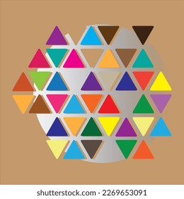 colorful abstract triangle hexgonal art icon logo template design. EPS10