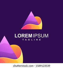 colorful abstract triangle logo design