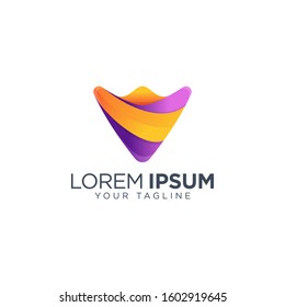 Colorful abstract triangle logo design template