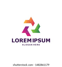 Colorful Abstract Triangle Logo Premium