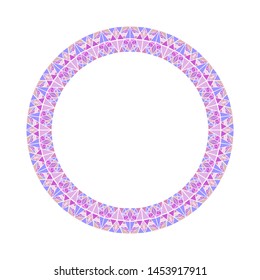 Colorful abstract triangle mosaic circle border - polygonal vector element tirangle tiles