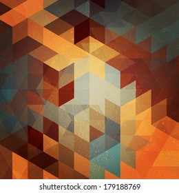 Colorful abstract triangle pattern with retro effect. Ideal as a background for the gadgets, websites, covers, or prints for interior.