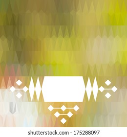 Colorful abstract triangular pastel pattern with white label