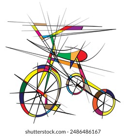 COLORFUL ABSTRACT TRICYCLE DESIGN VECTOR