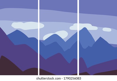 colorful abstract triptych for background