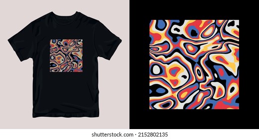 colorful abstract t-shirt stylish and clothing printable trendy tshirt design. print, industrial products. global swatch.