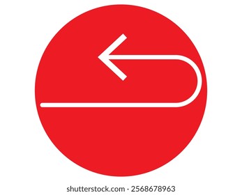 Colorful Abstract turn Arrows Set blue red yellow white icon. Right left turn styles of colors.EPS7