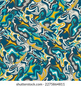 Colorful abstract unusual artwork with wave vector patterns