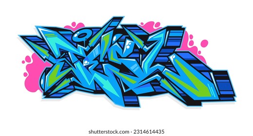 Colorful Abstract Urban Graffiti Street Art Word Lettering Vector Illustration Template Element