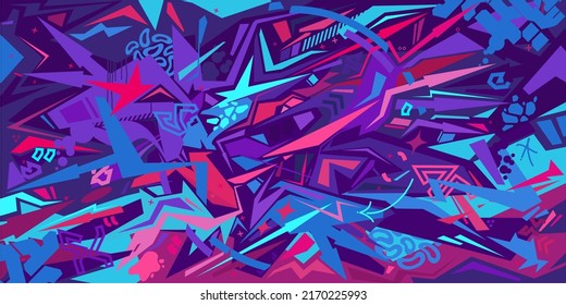 Colorful Abstract Urban Street Art Graffiti Style Vector Illustration Template Background