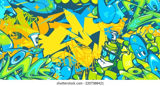 Colorful Abstract Urban Street Art Graffiti Style Vector Illustration Background Template