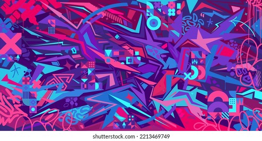 Colorful Abstract Urban Street Art Graffiti Style Vector Illustration Background Template