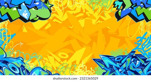 Colorful Abstract Urban Style Hiphop Graffiti Street Art Vector Illustration Background Template